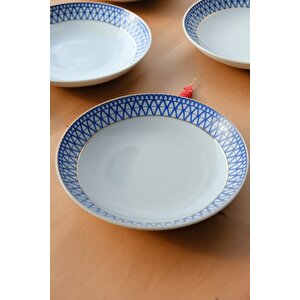Kütahya Porselen Cool Gold Altın Yaldızlı Çukur Tabak 22cm 6 Kişilik 6 Parça