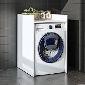 Çamaşır-kurutma Makinesi Dolabı Kapaksız Banyo Dolabı 65 Cm Beyaz