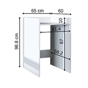 Çamaşır-kurutma Makinesi Dolabı Kapaksız Banyo Dolabı 65 Cm Beyaz