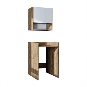 Roomart Çamaşır-kurutma Makinesi Dolabı+ Üst Dolabı, Banyo Dolabı 65 Cm