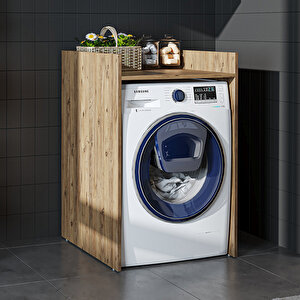Çamaşır-kurutma Makinesi Dolabı Kapaksız Banyo Dolabı 65 Cm Atlantik Çam