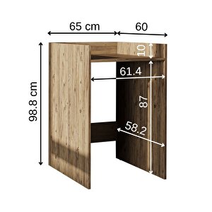 Çamaşır-kurutma Makinesi Dolabı Kapaksız Banyo Dolabı 65 Cm Atlantik Çam