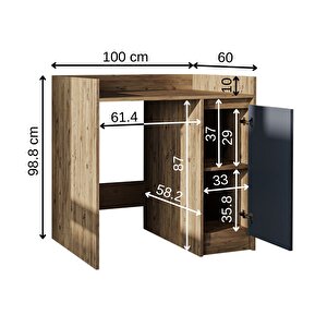 Çamaşır-kurutma Makinesi Dolabı Tek Kapaklı Banyo Dolabı 100 Cm Atlantik Çam Antrasit