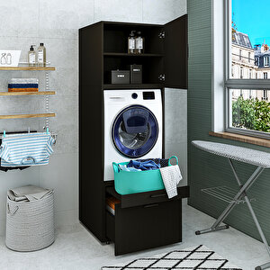 2 Çekmeceli Çamaşır Ve Kurutma Makinesi Dolabı + Üst Dolap, Banyo Dolabı 205 Cm