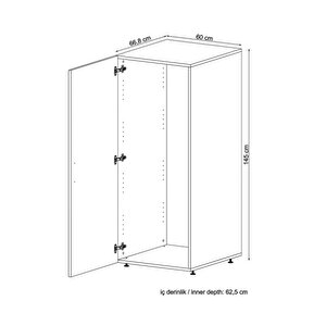Çok Amaçlı Mutfak Dolabı ,banyo Dolabı ,kiler Dolabı , 5 Gözlü Tek Kapaklı Dolap , Boy Dolabı 145 Cm Beyaz
