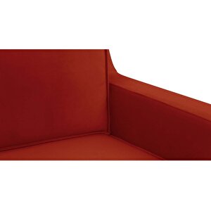 Klem Slim Tekli Koltuk Large Ahşap Ayak - Kadife Kiremit