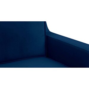 Klem Slim Tekli Koltuk Large Ahşap Ayak - Kadife Gece Mavisi