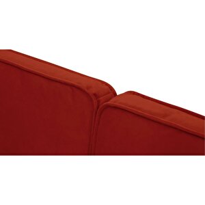 Klem Üçlü Koltuk Large Ahşap Ayak - Kadife Kiremit