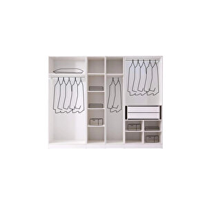 Dicle 6 Kapaklı Gardırop %100 Mdf | Ücretsiz Teslimat Ve Kurulum