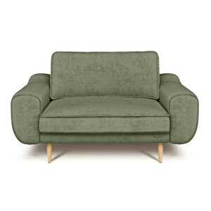 Klem Loveseat Ahşap Ayak - Fitilli Kadife Sisli Yeşil