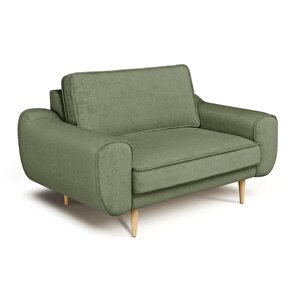 Klem Loveseat Ahşap Ayak - Fitilli Kadife Sisli Yeşil