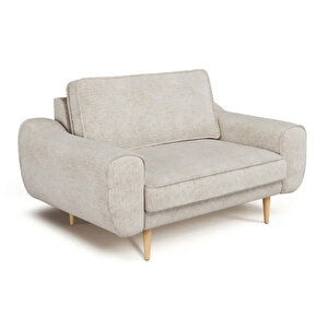 Klem Loveseat Ahşap Ayak - Doğal Doku Fildişi