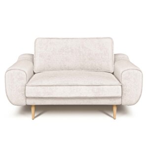 Klem Loveseat Ahşap Ayak - Fitilli Kadife Kemik