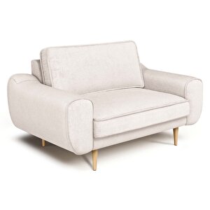 Klem Loveseat Ahşap Ayak - Fitilli Kadife Kemik