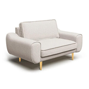 Klem Loveseat Ahşap Ayak - Bukle Deniz Köpüğü