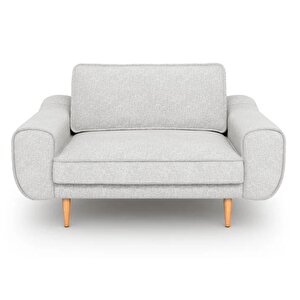 Klem Loveseat Ahşap Ayak - Keten Çakıl