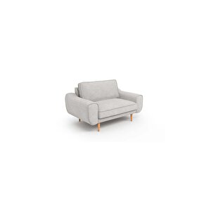 Klem Loveseat Ahşap Ayak - Keten Çakıl