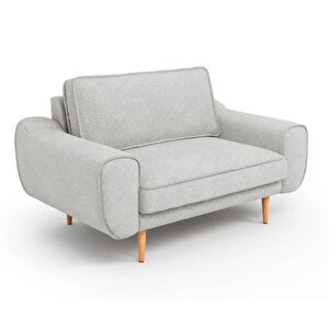 Klem Loveseat Ahşap Ayak - Keten Çakıl