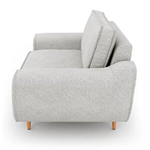Klem Loveseat Ahşap Ayak - Keten Çakıl