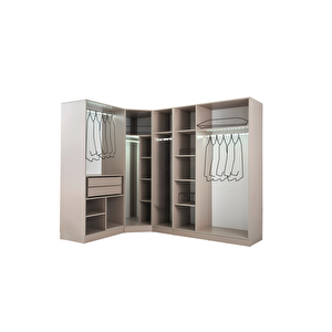 Ren Köşe Gardırop %100 Mdf | Ücretsiz Teslimat Ve Kurulum