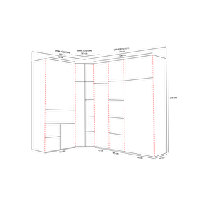 Ren Köşe Gardırop %100 Mdf | Ücretsiz Teslimat Ve Kurulum