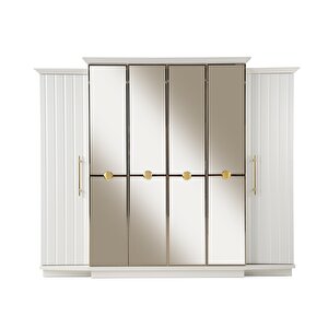 Amazon 6 Kapaklı %100 Mdf Balkonlu Gardırop | Ücretsiz Teslimat Ve Kurulum