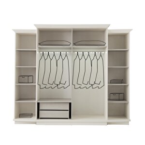 Amazon 6 Kapaklı %100 Mdf Balkonlu Gardırop | Ücretsiz Teslimat Ve Kurulum