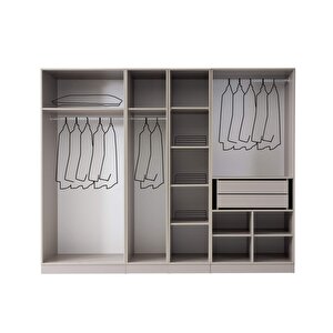 Ren 6 Kapaklı Gardırop %100 Mdf | Ücretsiz Teslimat Ve Kurulum