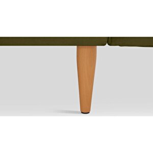 Klem Slim Üçlü Koltuk Ahşap Ayak - Kadife