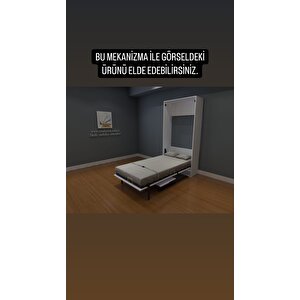 Modamob Akıllı Mobilya Tek Kişilik Dikey Açılır Masalı Duvar Yatağı Mekanizması (kendi Duvar Yatağını Yap) 100x200 cm