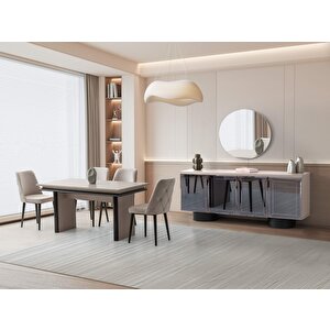 Nil %100 Mdf Yemek Odası Takımı | Ücretsiz Teslimat Ve Kurulum