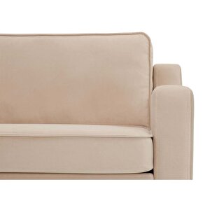 Klem Slim Loveseat Ahşap Ayak - Kadife Ekru