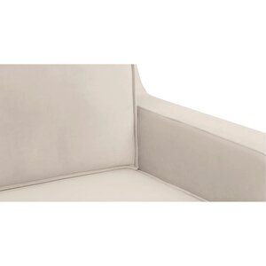 Klem Slim Loveseat Ahşap Ayak - Kadife Vanilya