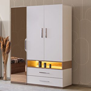 Milano Genç Odası - 3 Kapaklı Aynalı Dolap, Karyola, Komodin, Çalışma Masası, Şifonyer, Kitaplık