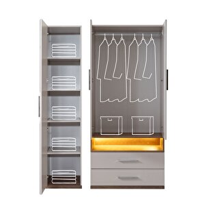 Milano Genç Odası - 3 Kapaklı Aynalı Dolap, Karyola, Komodin, Çalışma Masası, Şifonyer, Kitaplık