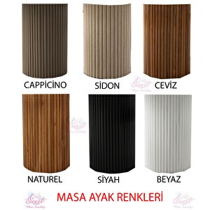 Yuvarlak Açılır Hilton Mdf Masa Ahşap Gürgen Nergis Sandalye Takım Cappicino