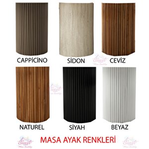 Yuvarlak Açılır Hilton Mdf Masa Ahşap Gürgen Nergis Sandalye Takım Cappicino