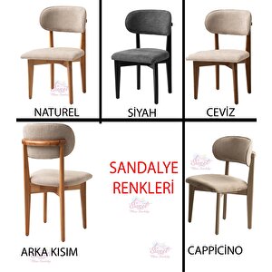 Yuvarlak Açılır Hilton Mdf Masa Ahşap Gürgen Nergis Sandalye Takım Cappicino