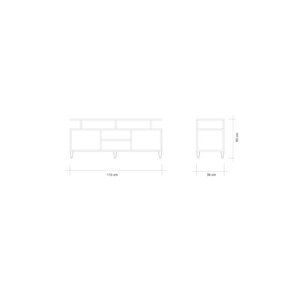 110 Cm Mdf Mebran Kapak Rafli Tv Sehpasi Barok Cevi̇z - Krem