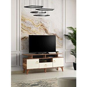 110 Cm Mdf Mebran Kapak Rafli Tv Sehpasi Pasi̇fi̇k Cevi̇z - Krem