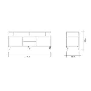 110 Cm Kordon Rafli Mdf Mebran Kapak Tv Sehpasi