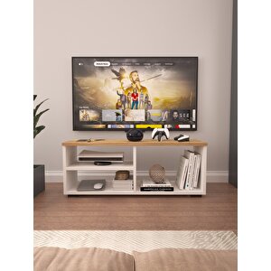 Tiny Tek Raflı 3 Gözlü Sonomo Beyaz Tv Ünitesi