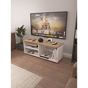Tiny Tek Raflı 3 Gözlü Sonomo Beyaz Tv Ünitesi