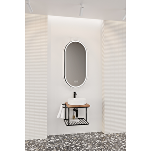 Onika 55 Cm Beyaz Lavabolu Banyo Dolabı - Lts Led Aynalı