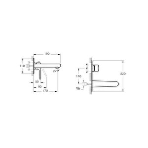 Root Round A4272129 Ankastre Lavabo Bataryası, Soft Bakır