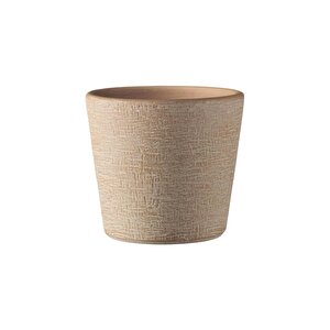 Piran Desenli Seramik Saksı Kahve 14 Cm