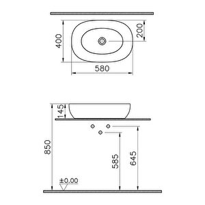 Vitra Outline Çanak Lavabo Mat Bej 60 Cm 5995b420-0016