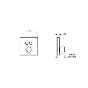 Aquaheat A4274674 Square Ankastre Termostatik Banyo Bataryası, Soft Altın