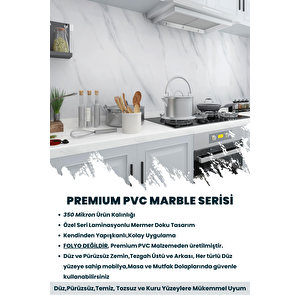 Technojet Kendinden Yapışkanlı Mermer Desen Premium Zemin Mutfak Duvar Dolap Masa Kaplama 60cmx100cm