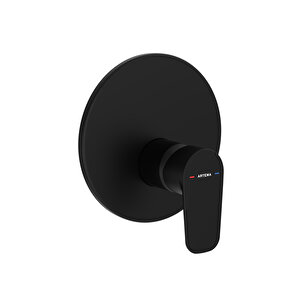 Root Round A4334836 Ankastre Termostatik Duş Bataryası, Mat Siyah